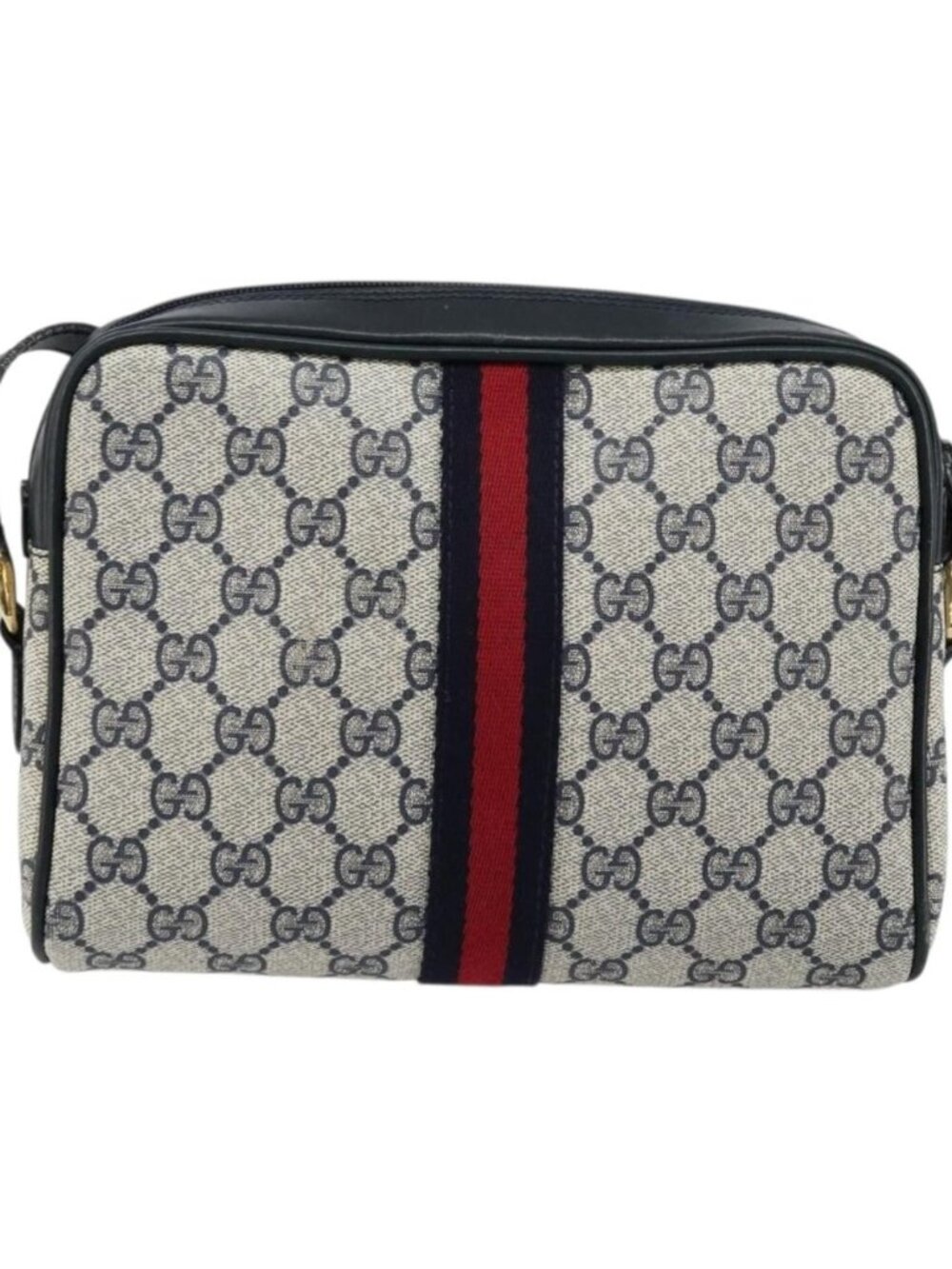 GUCCI GG Supreme Sherry Line Shoulder Bag PVC Navy Gold 010 378 - Picture 3 of 16